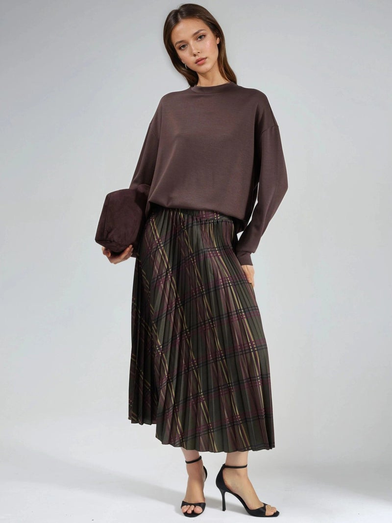 BUSEM Patterned Pleated Maxi Skirt - Image 5